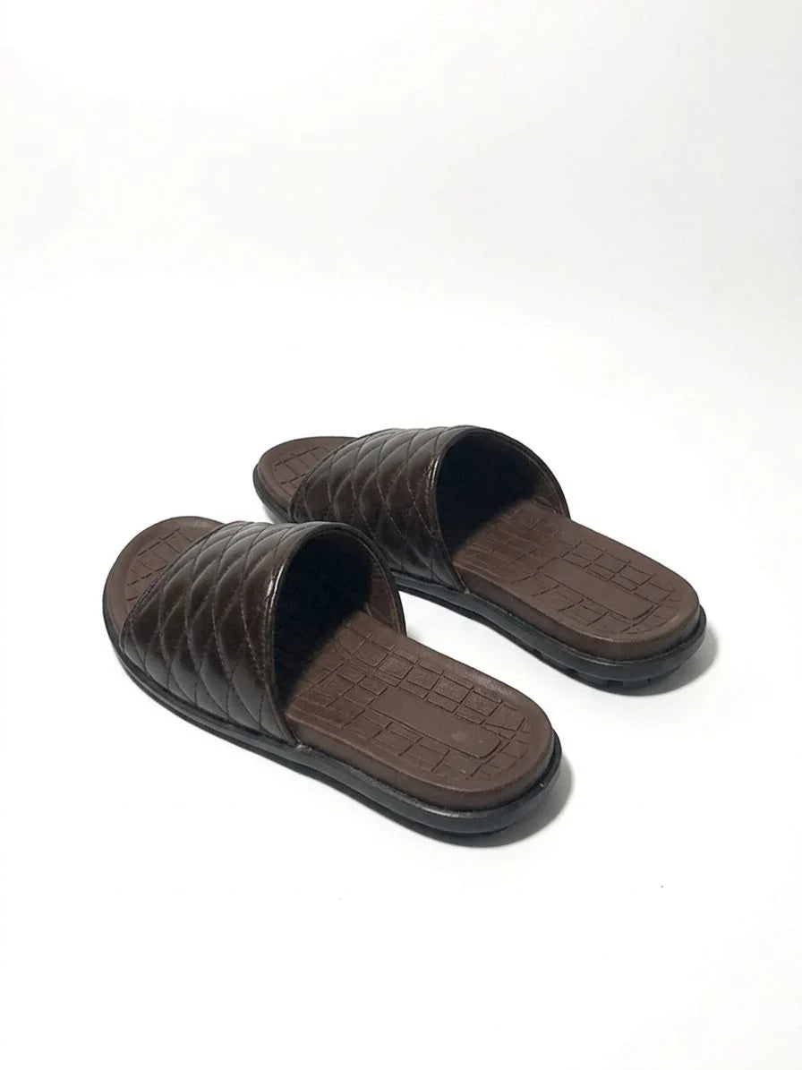 Brown Cross Brown Leather Chappal