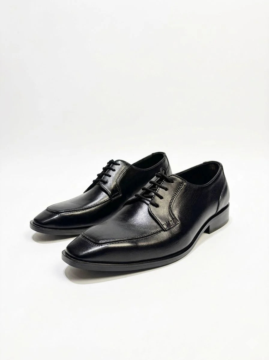 Men Black Leather Z Formal