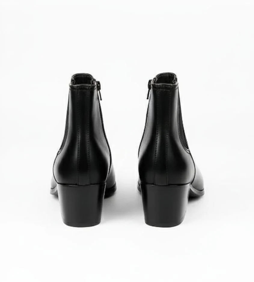 Black Heeled Chelsea Boots (Side-Zip Ankle Boots)