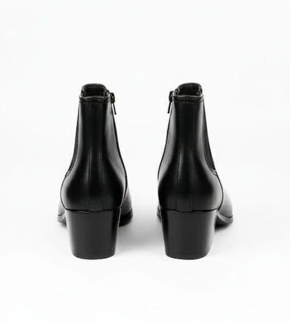 Black Heeled Chelsea Boots (Side-Zip Ankle Boots)