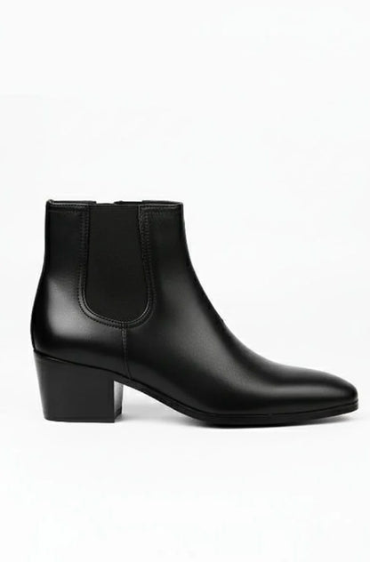 Black Heeled Chelsea Boots (Side-Zip Ankle Boots)