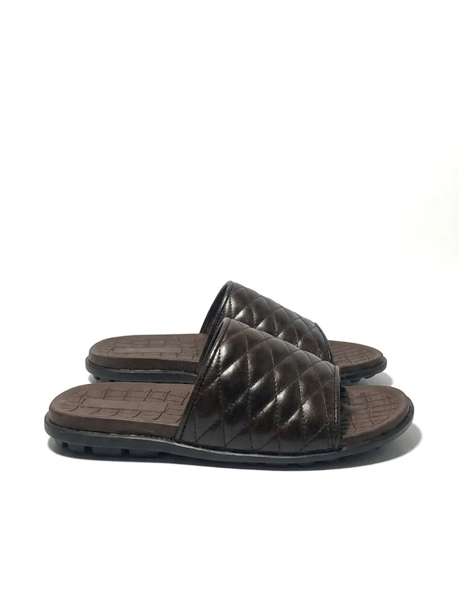 Brown Cross Brown Leather Chappal