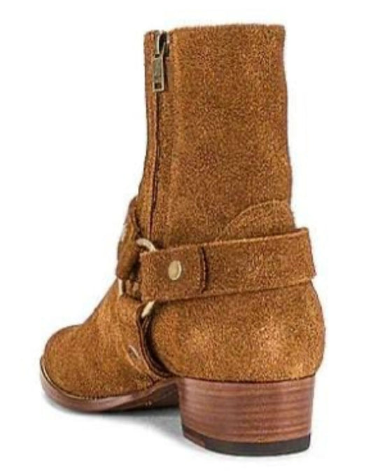 Vintage Suede Harness Boots