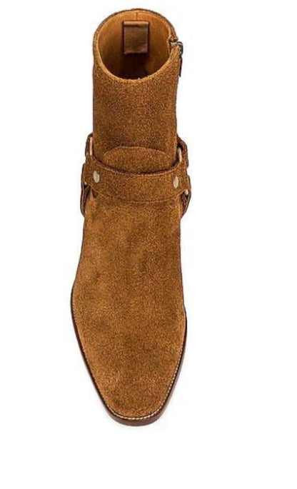 Vintage Suede Harness Boots